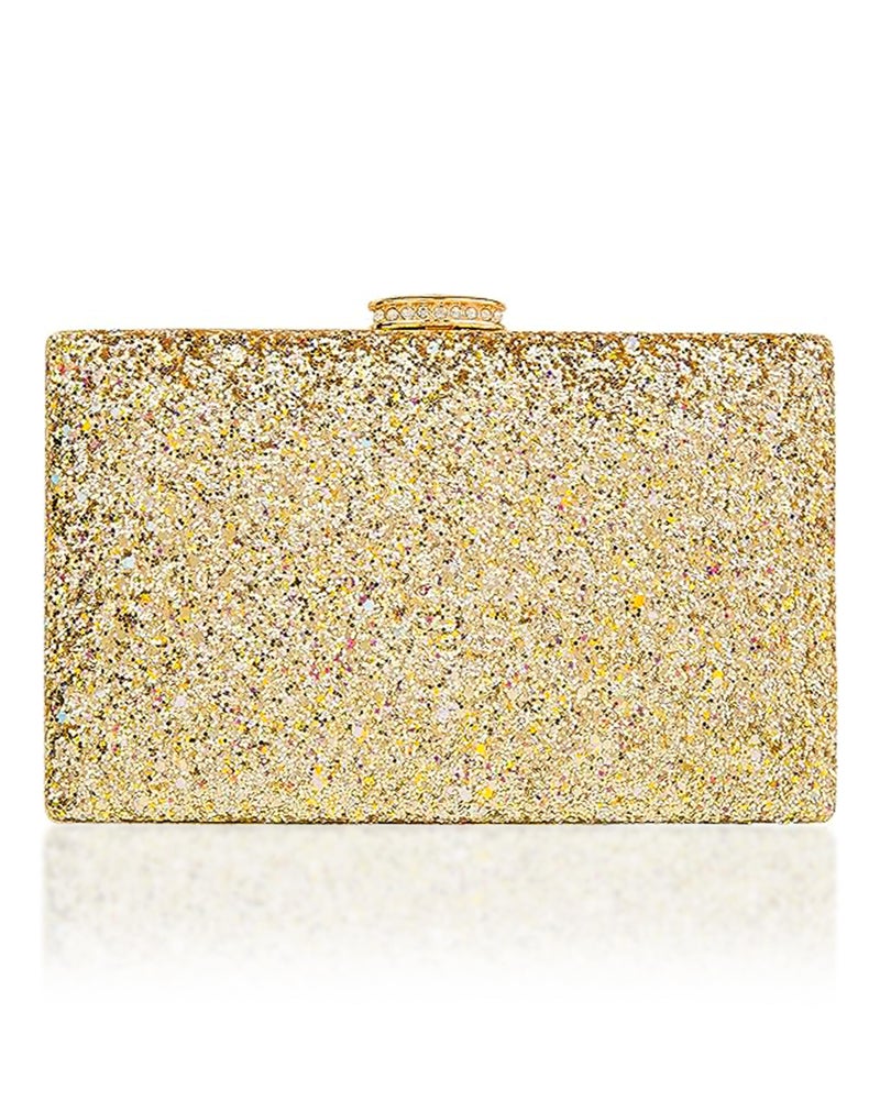 CARIEDO Women's Sparkling Clutch Purse Glitter Evening Bags Bling Handbag for Dance Wedding Party Prom Bride (Gold) - Image 1